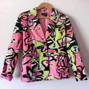 Focus 2000 Rainbow Trippy Hippie Blazer Jacket
